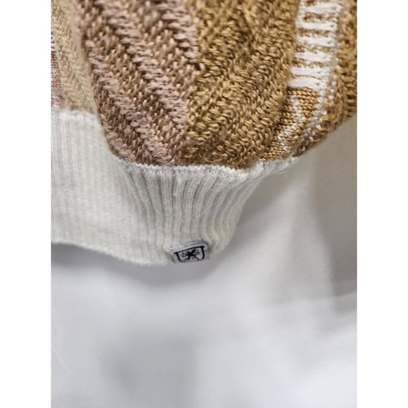 Stacy Adams Mens Sweater Size XL Cream Tan 1/4 Zip Pullover Knit Long Sleeve - Picture 5 of 10